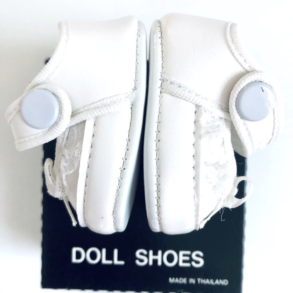 Mary Jane doll shoes sz 2 White with lace - Picture 9 of 16